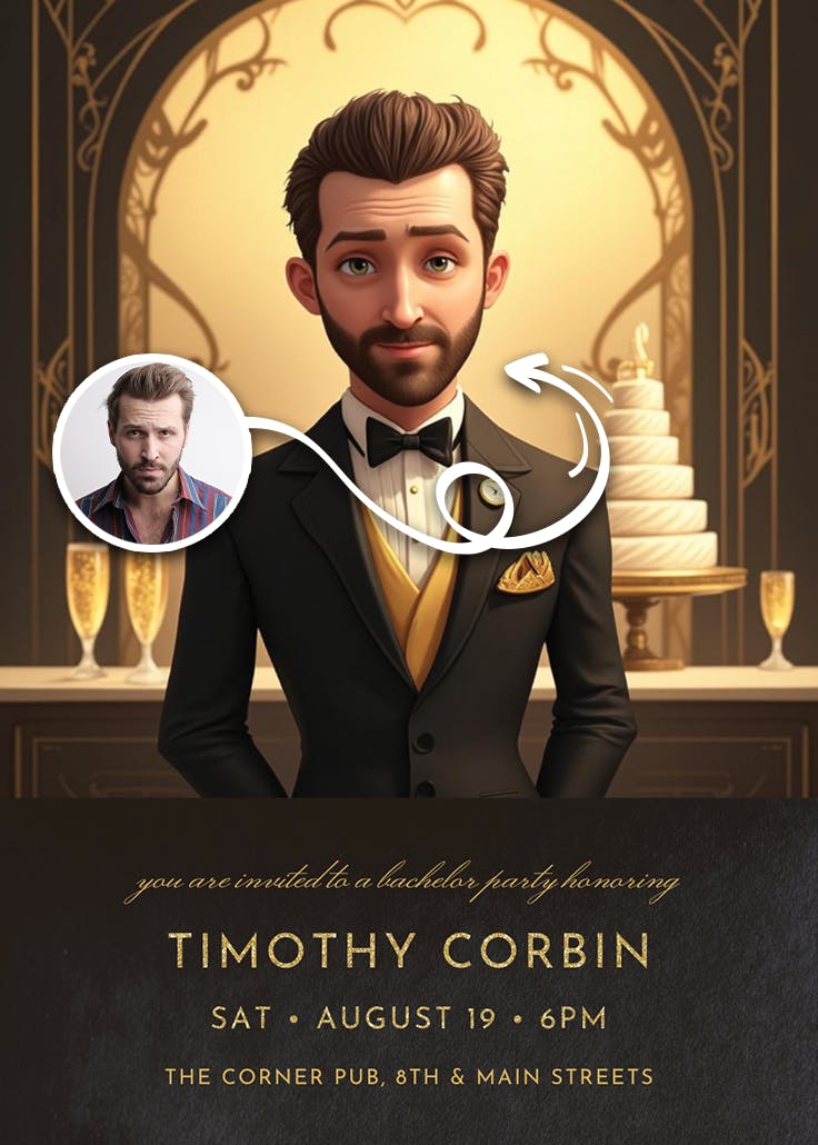 Gatsby magic - invitación para despedida de soltero